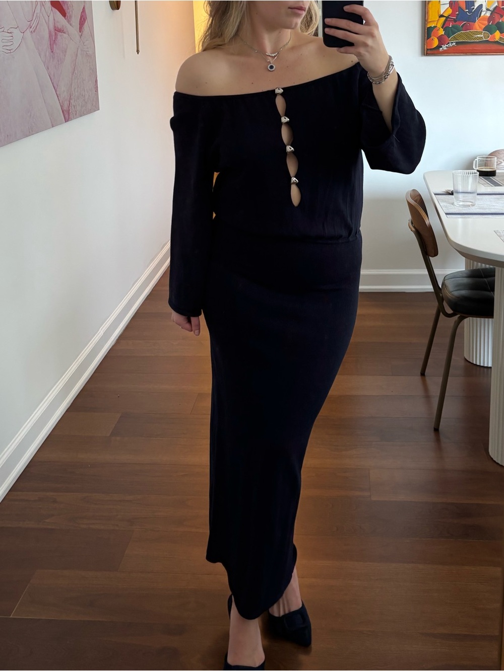 Baobab Collection Navy Off-Shoulder Dress